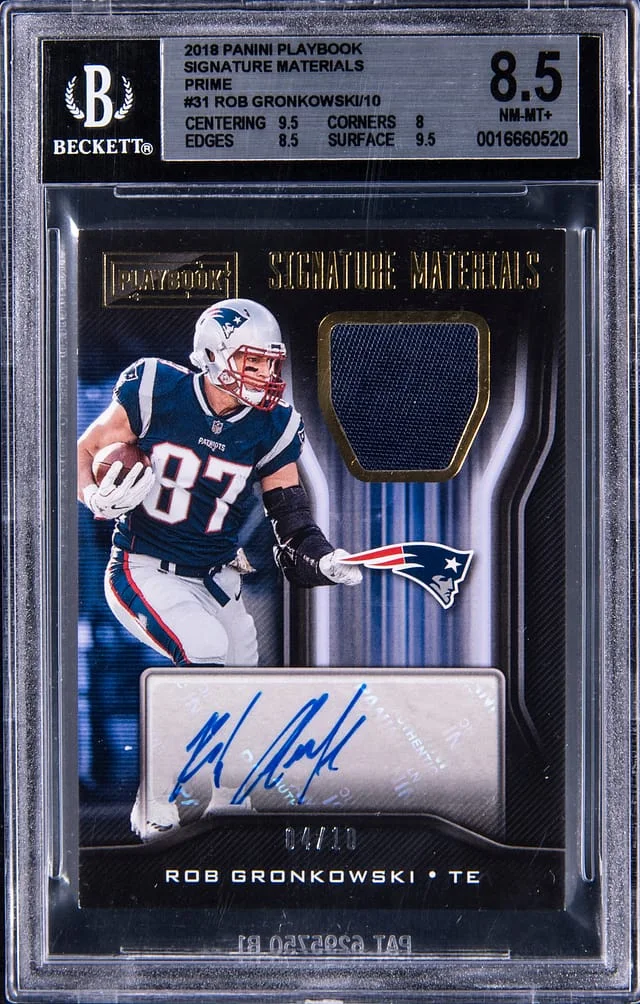 2018 Panini Rob Gronkowski Playbook Signature Materials Prime #31 card image