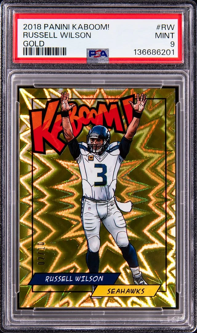 2018 Panini Russell Wilson Kaboom! Gold #K-RW card image