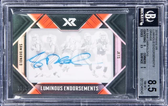2018 Panini Sam Darnold XR Luminous Endorsements Orange #LE-3 card image