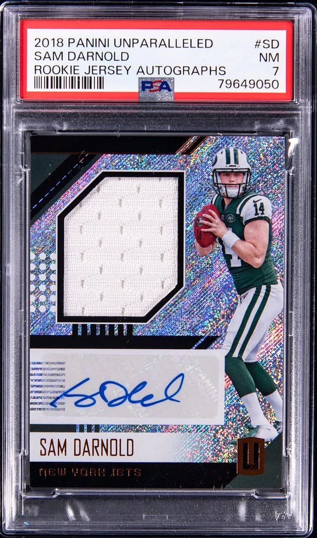 2018 Panini Sam Darnold Unparalleled Jersey Autograph #RJA-SD card image