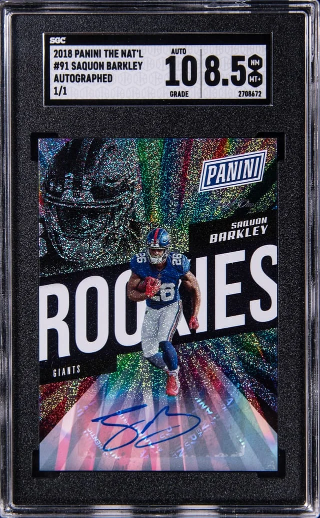 2018 Panini Saquon Barkley The National Autograph #91 card image