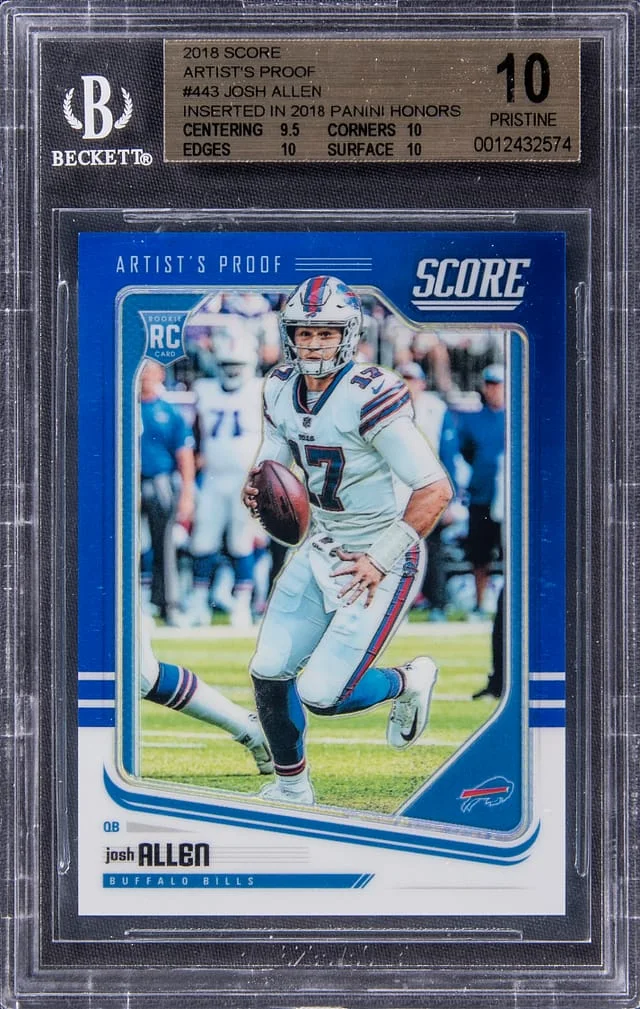 2018 Panini Score Josh Allen Artist's Proof Blue #443 card image