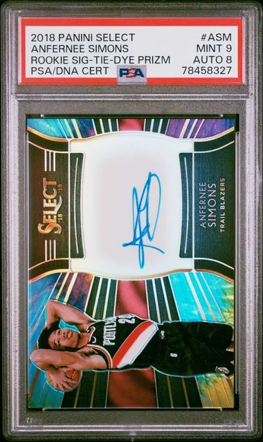 2018 Panini Select Anfernee Simons Signatures Tie-Dye Prizm #ASM card image