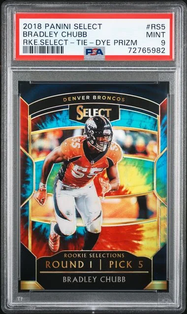 2018 Panini Select Bradley Chubb Selections Tie-Dye Prizm #RS-5 card image