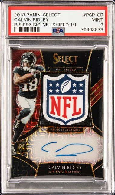 2018 Panini Select Calvin Ridley Prime Selections Prizm Signatures NFL Shield #PSP-CR card image