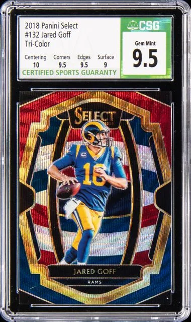 2018 Panini Select Jared Goff Tri-Color Prizm #132 card image