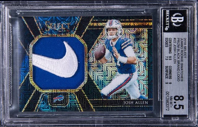 2018 Panini Select Josh Allen Jumbo Swatches Black Prizm Brand Logo #22 card image