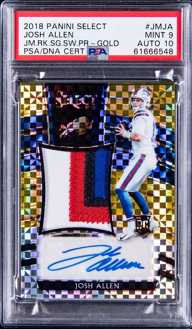 2018 Panini Select Josh Allen Jumbo Signature Swatch White Prizm #JM-JA card image