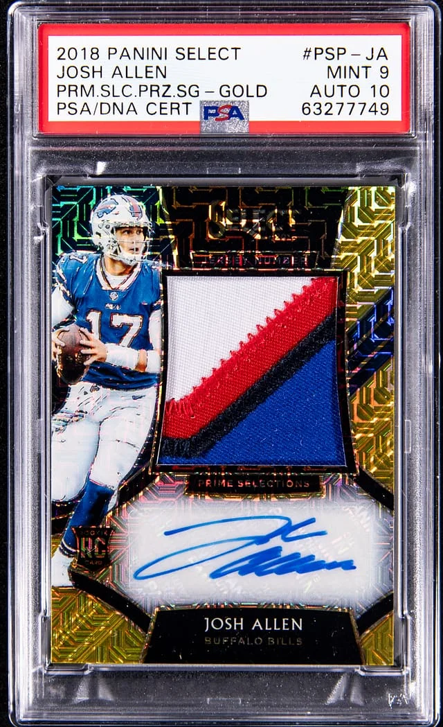 2018 Panini Select Josh Allen Prime Selections Prizm Signatures Gold #PSP-JA card image