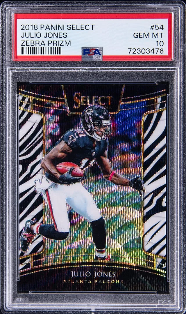 2018 Panini Select Julio Jones Zebra Prizm #54 card image