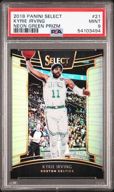 2018 Panini Select Kyrie Irving Neon Green Prizm #21 card image