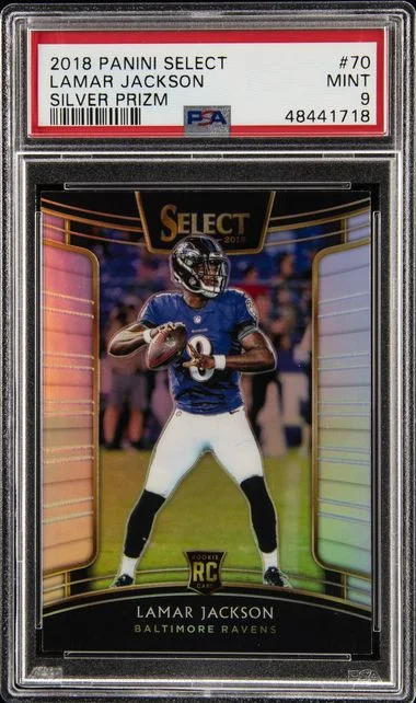 2018 Panini Select Lamar Jackson Silver Prizm #70 card image