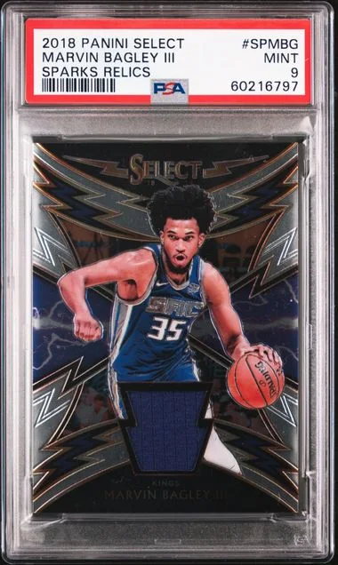2018 Panini Select Marvin Bagley III Sparks Relics #SPMBG card image