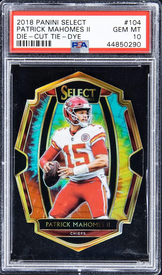 2018 Panini Select Patrick Mahomes II Die-Cut Tie-Dye #104 card image