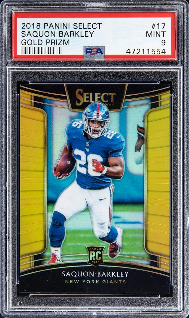2018 Panini Select Saquon Barkley Gold Prizm #17 card image