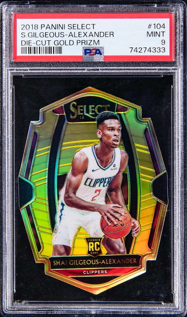 2018 Panini Select Shai Gilgeous-Alexander Die-Cut Gold Prizm #104 card image