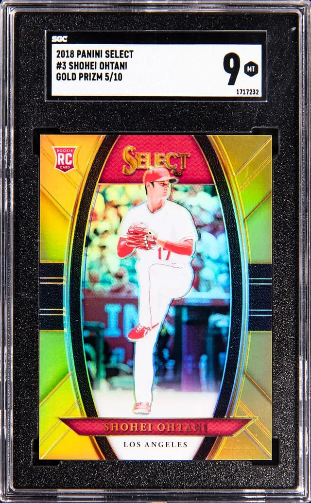 2018 Panini Select Shohei Ohtani Gold Prizm #3 card image