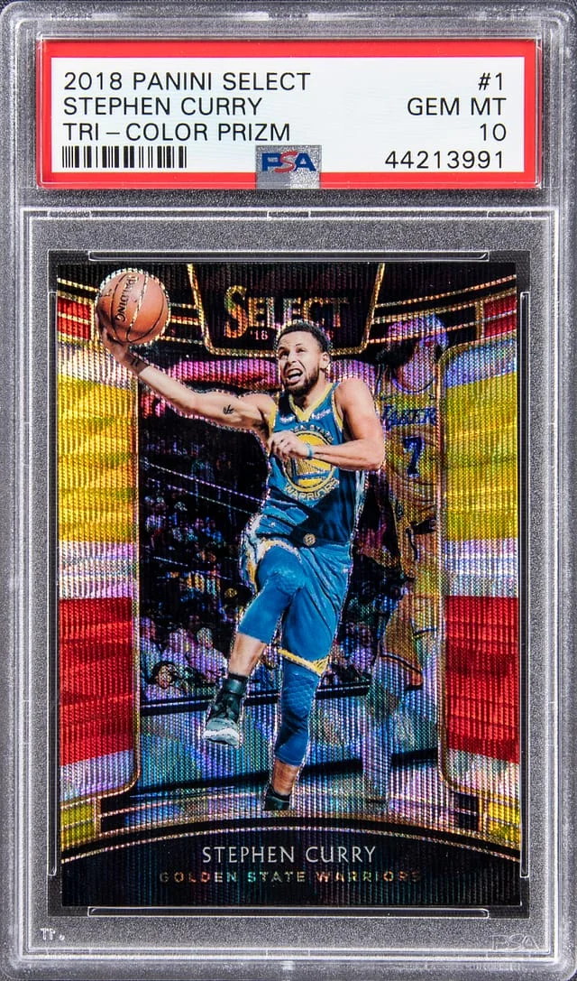 2018 Panini Select Stephen Curry Light Blue Prizm #1 card image