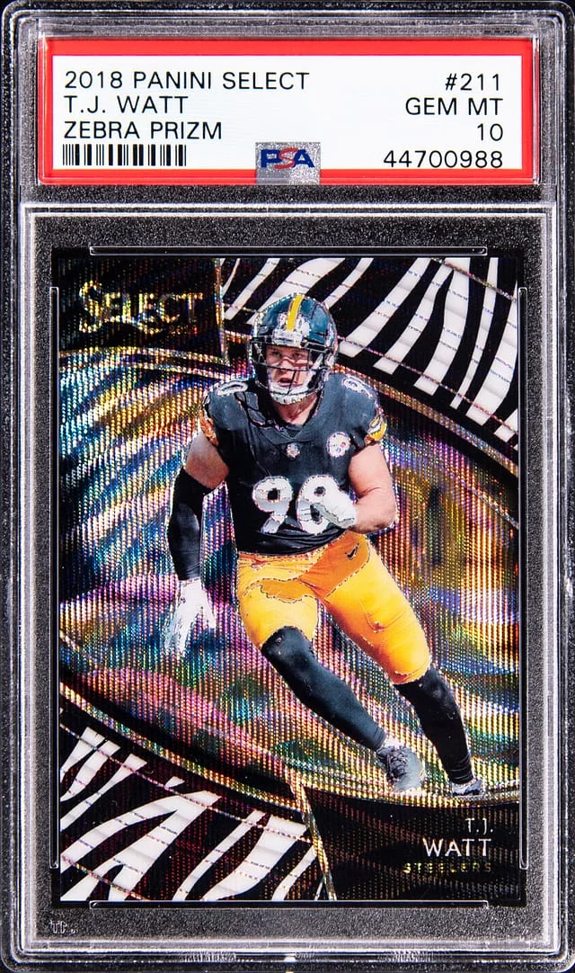 2018 Panini Select TJ Watt Zebra Prizm #211 card image