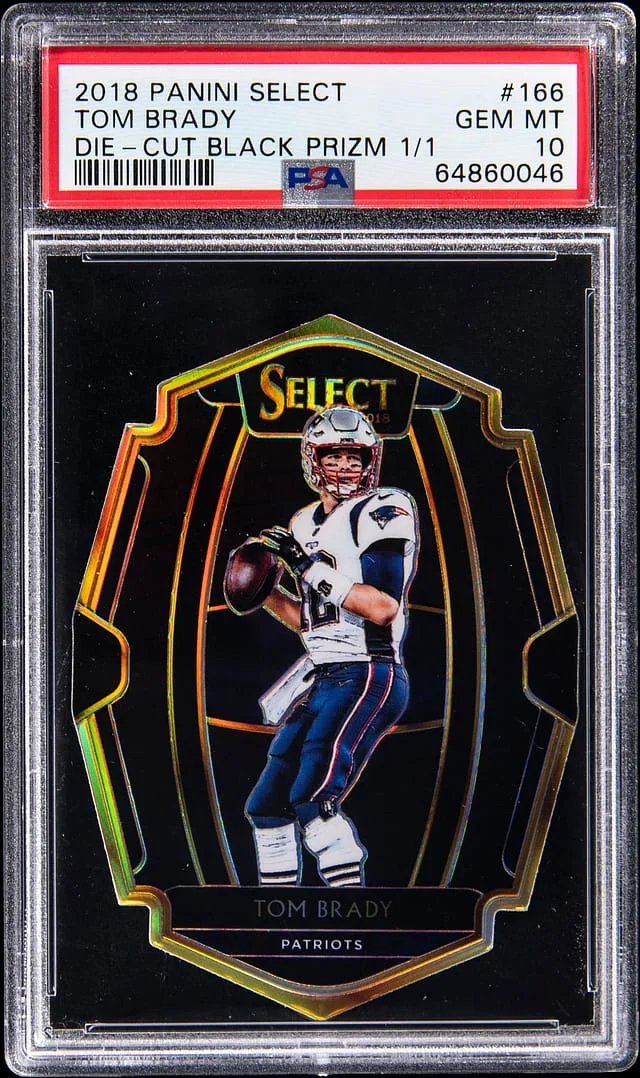 2018 Panini Select Tom Brady Die-Cut Black Prizm #166 card image
