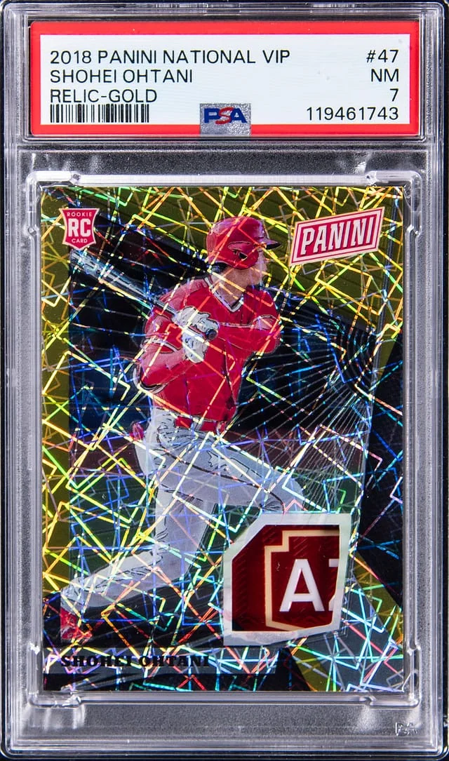 2018 Panini Shohei Ohtani National VIP Relic Gold #47 card image