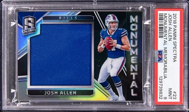 2018 Panini Spectra Josh Allen Monumental Memorabilia #22 card image