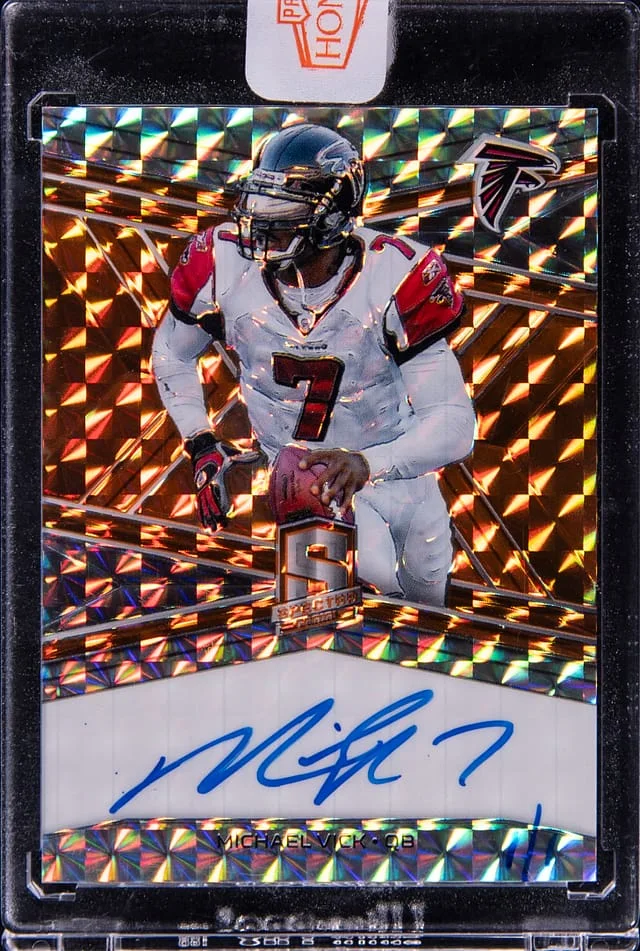 2018 Panini Spectra Michael Vick Signature Gold #S-MV card image