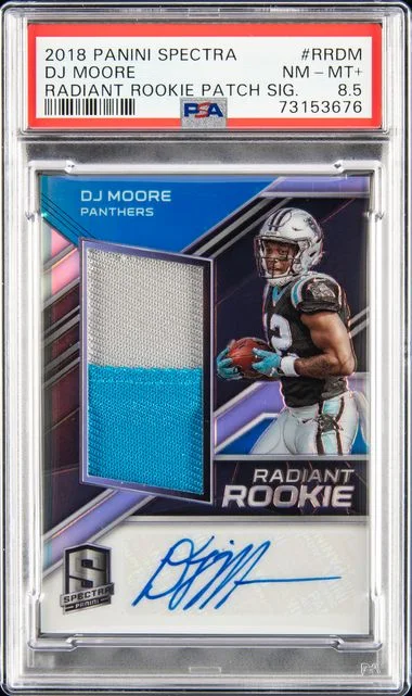 2018 Panini Spectra Radiant Patch Signatures Rrdm Dj Moore #no-number card image