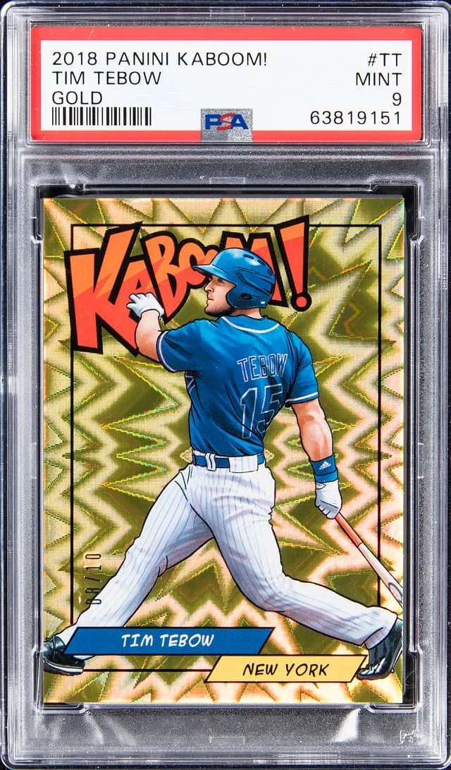 2018 Panini Tim Tebow Kaboom! Gold #K-T1 card image