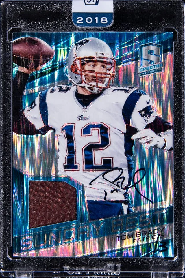 2018 Panini Tom Brady Honors 2015 Spectra Sunday Best Autograph #SB-TB card image
