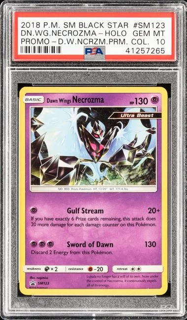 2018 Pokemon Sm Black Star Promo Dawn Wings Necrozma Premium Collection Dawn Wings Necrozma-Holo #Sm123 card image
