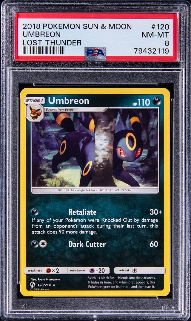 2018 Pokemon Sun and Moon Lost Thunder Umbreon #120 card image