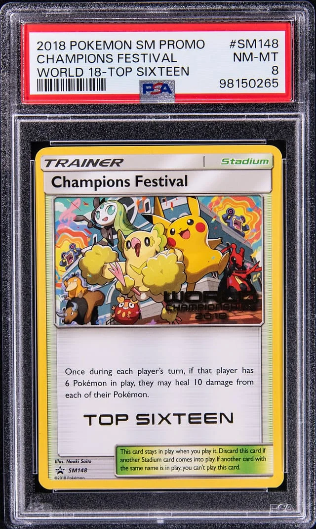 2018 Pokemon Sun and Moon Promo World 18 Top Sixteen Champions Festival #SM148 card image