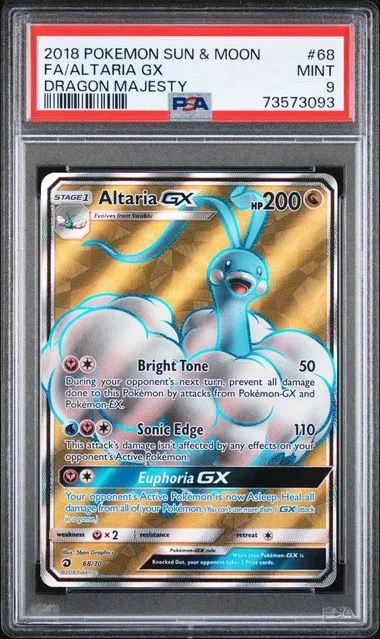 2018 Pokemon Sun & Moon Dragon Majesty Full Art Rare Holofoil Altaria GX #68 card image