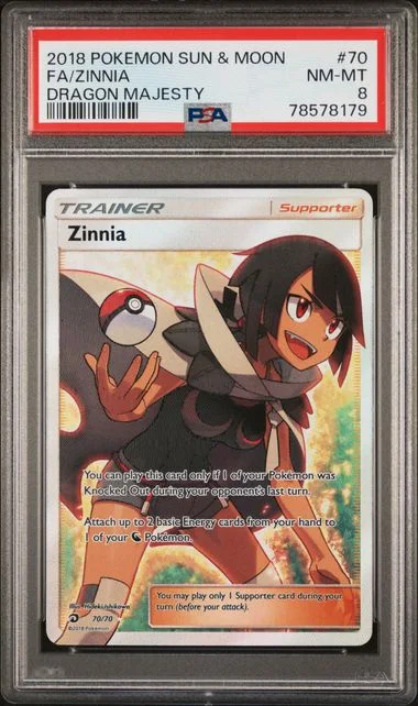 2018 Pokemon Sun & Moon Dragon Majesty Full Art/Zinnia #70 card image