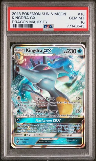 2018 Pokemon Sun & Moon Dragon Majesty Kingdra Gx #18 card image