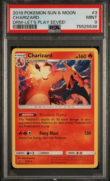 2018 Pokemon Sun & Moon Dragon Majesty Let's Play Eevee! Charizard #3 card image