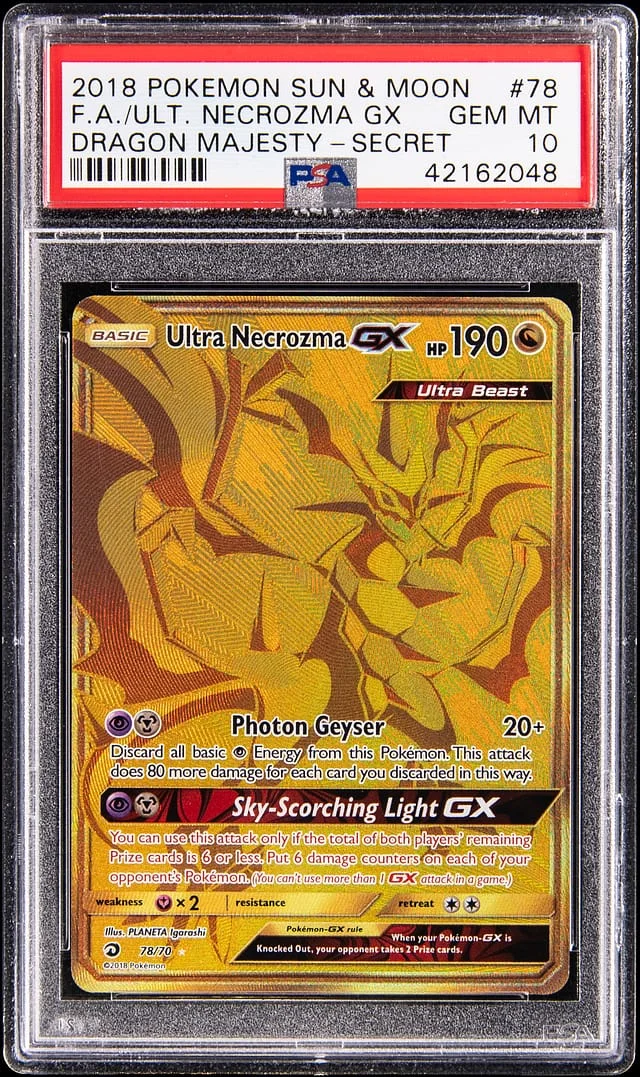 2018 Pokemon Sun & Moon Dragon Majesty Secret Full Art Ultra Necrozma #78 card image