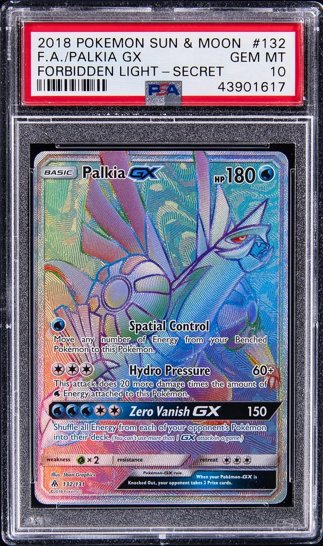 2018 Pokemon Sun & Moon Forbidden Light Secret Full Art Palkia GX #132 card image