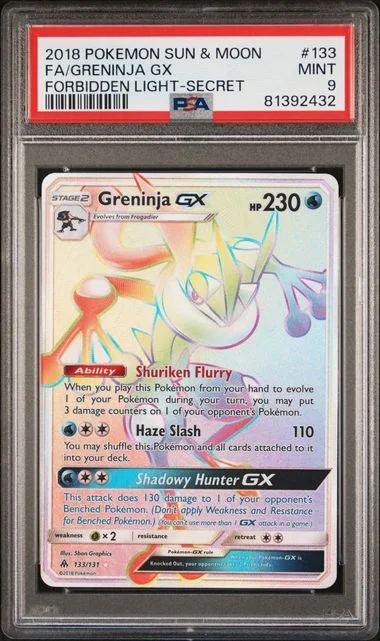 2018 Pokemon Sun & Moon Forbidden Light Secret Full Art/Greninja Gx #133 card image