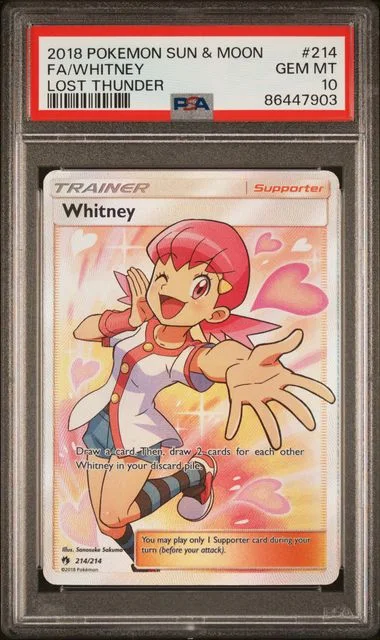 2018 Pokemon Sun & Moon Lost Thunder Full Art Whitney #214 card image