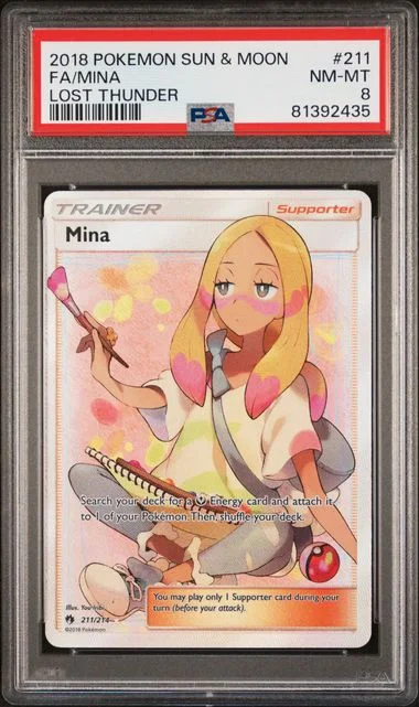 2018 Pokemon Sun & Moon Lost Thunder Full Art/Mina #211 card image