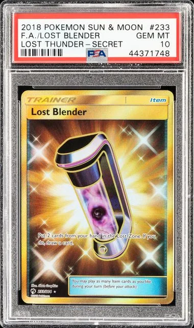2018 Pokemon Sun & Moon Lost Thunder Secret Full Art Lost Blender #233 card image