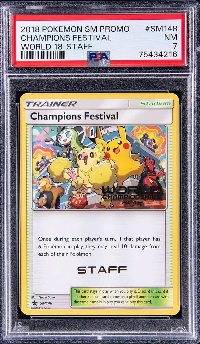 2018 Pokemon Sun & Moon Promo World 18 Staff Champions Festival #SM148 card image