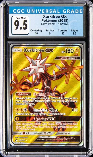 2018 Pokemon Sun & Moon Ultra Prism Full Art/Xurkitree Gx #142 card image