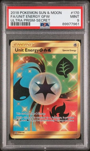 2018 Pokemon Sun & Moon Ultra Prism Secret Full Art/Unit Energy Grass, Fire, Water #170 card image