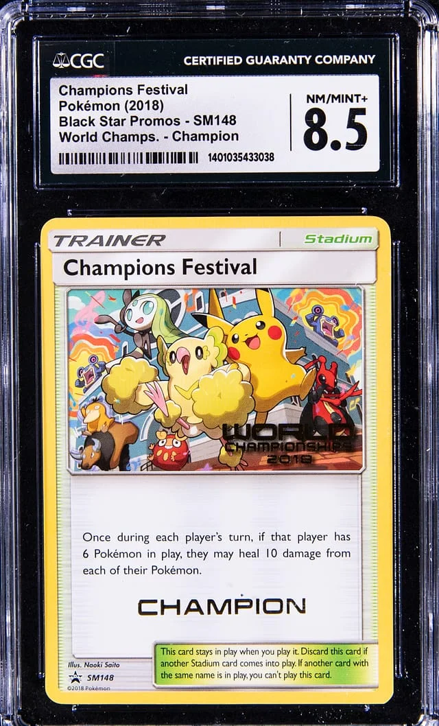 2018 Pokemon World Championships Champion Promo Champions Festival #SM148 card image
