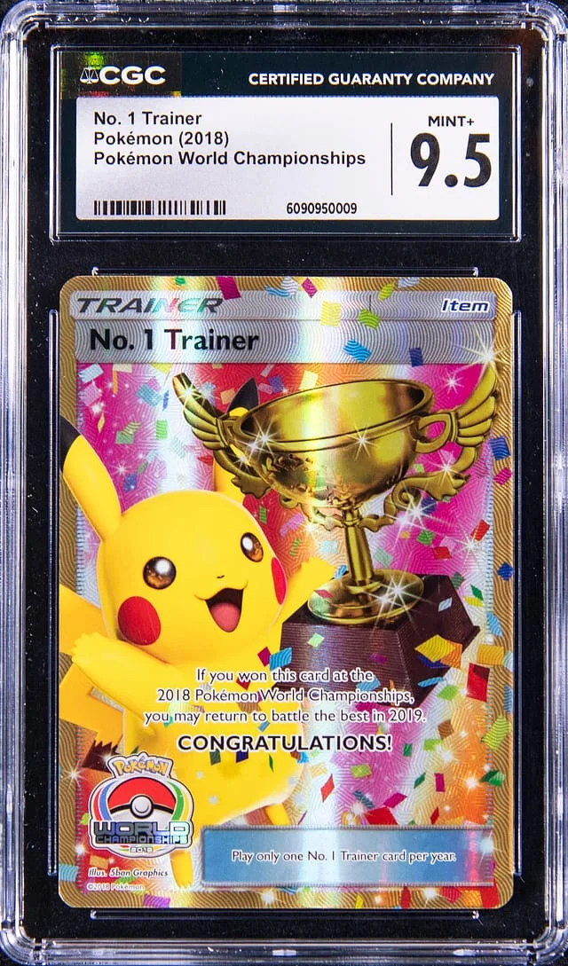 2018 Pokemon World Championships No. Trainer Pikachu Trophy #1 card image