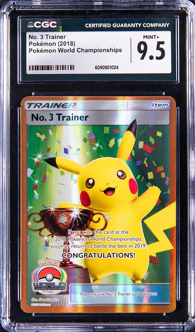 2018 Pokemon World Championships No. Trainer Pikachu Trophy #3 card image