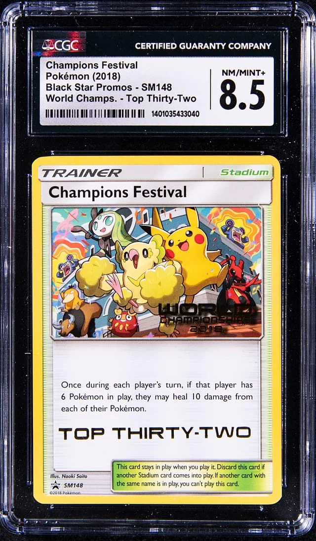 2018 Pokemon World Championships Top 32 Promo Champions Festival #SM148 card image